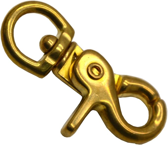 Okones Pack of 4,4/9''Eye Diameter,1-4/5'' Overall Length,Finish Surface Solid Brass Round Lobster Clasps Oval Swivel Trigger Clips Hooks (4/91-4/5''Length Round)
