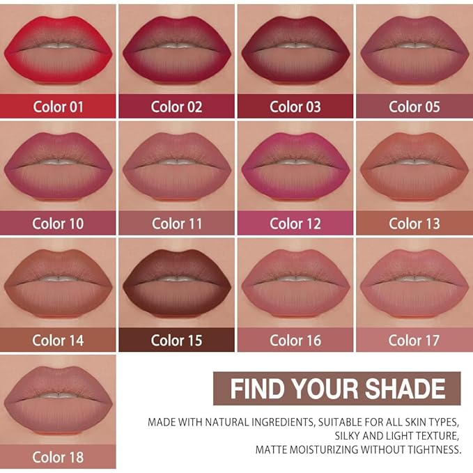 evpct Nuetral Nude Gradient Matte Lipstick Lip Liner Crayon Combo Pencil Set for Older Women Long Lasting Waterproof, Matte Brown Nude Cream Lip Liner and Lipstick Combo Makeup, Flawless Ombre Effect