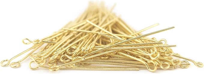 The Bead Chest Gold 21 Gauge 1.5 Inch Eye Pins (Approx 100 Pieces)
