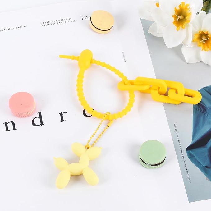 Cute Balloon Dog Keychain, Purse Bag Backpack Charms Girl Keychains Accessories Keyrings Car Key Chain