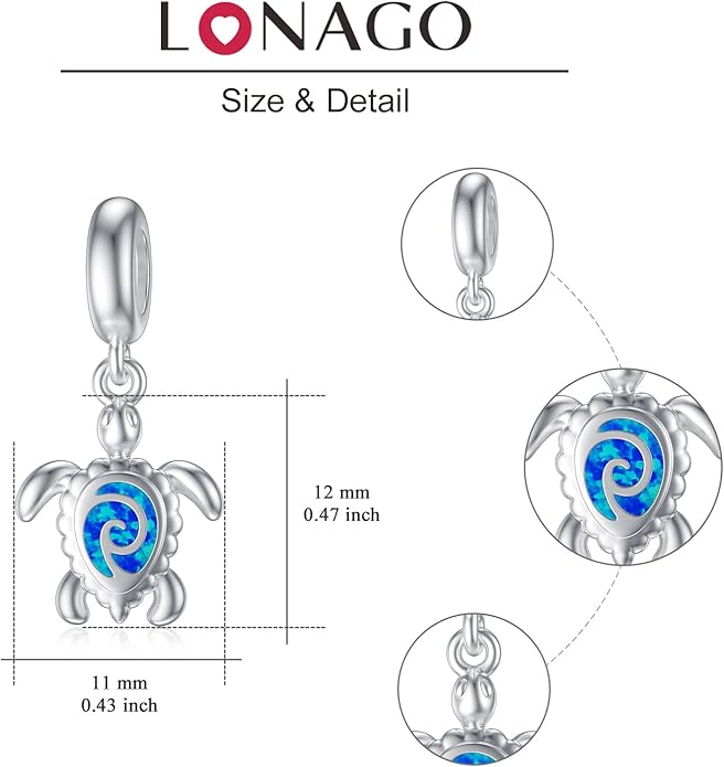 LONAGO 925 Sterling Silver Personalized Photo Charm Fit Compatible for Bracelet Necklace Customized Heart Round Shape Picture Bead