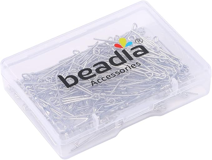 Platinum Plated Open Eye Pins Non Tarnish 25mm 200pcs for Jewelry Making Findings