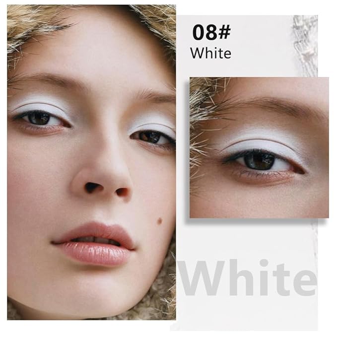 Buildable Matte Eyeshadow Makeup Palette Single - White Shades | Creamy Pressed Powder for Easy Blending | Mini Travel Palette for Women | Everyday Natural Eye Makeup