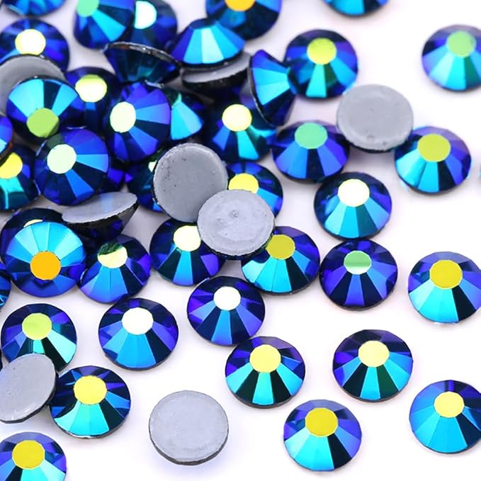 Hot Fix Crystal Flatback Rhinestones Glass Diamantes Gems 2.8mm(10ss 2880pcs, Jet AB)