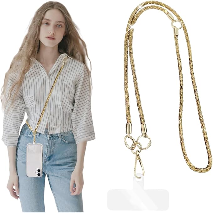 2Pcs Phone Crossbody Lanyard and Wrist Strap, Universal Cell Phone Lanyard Strap with 2Tether Tab
