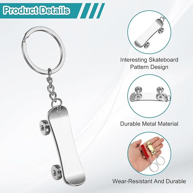 PATIKIL SkateBoard Keychain, Skate Board Key Chain Sport Pendant Key Rings Bag Backpack Decor Car Keychain