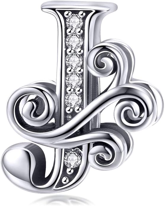 925 Sterling Silver Letter Charms for Pandora Bracelets Alphabet Initial Charms Beads Birthday Christmas Jewelry Gift for Women