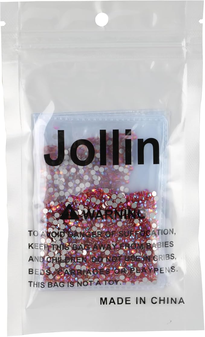 Jollin Glue Fix Crystal Flatback Rhinestones Glass Diamantes Gems for Nail Art Crafts Decorations Clothes Shoes(ss8 2880pcs, Red AB)