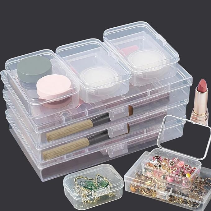 Bead Storage Box,84pcs Transparent Plastic Storage Containers Different Sizes, Crayon Box, Small Item Management Box And Labels,DIY Jewelry Craft Nails, Bracelets, Jewelry, Diamonds, Pens,4.9x2.56x1