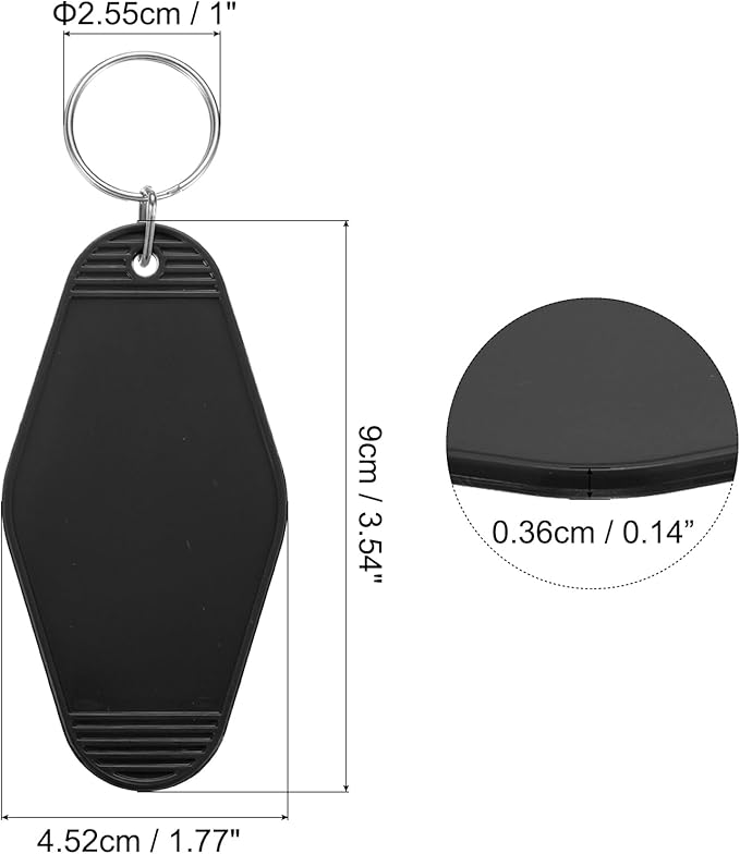 uxcell 40pcs Hotel Keychains Blank Vintage Plastic Rhombus Motel Keychains Hotel Key Tags Rings for DIY Luggage Labels