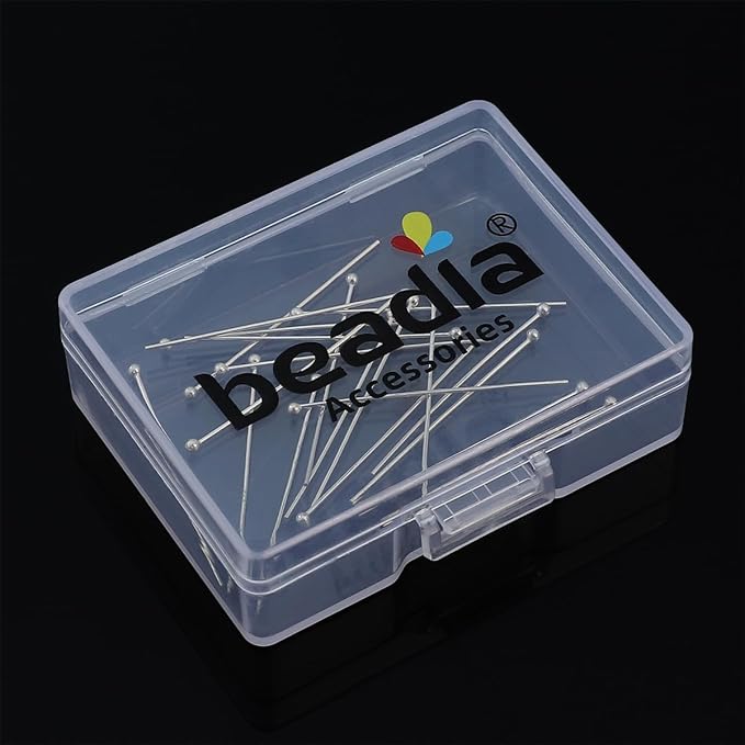 925 Sterling Silver Ball Head Pins 0.5x30mm 20pcs for Jewelry Making Findings
