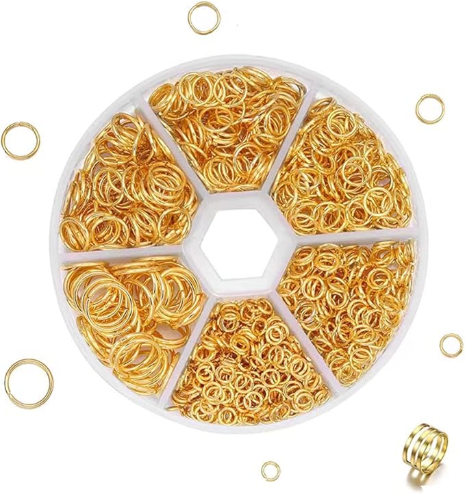 1051pcs O Ring Connectors Stainless Steel Quality Jump Rings Metal Open Jump Rings Set 304 Stainless-Steel Jump Rings for Jewelry Making Connectors (Gold)