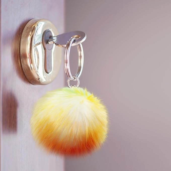 Tatuo 16 Pcs Faux Fur Pom Poms for Hat 4 Inches Large Fluffy Pom Balls for Crafts Knitting Beanies Shoes Scarves Bag Pompoms Keychain Charms Winter DIY Accessories (Rainbow Color)