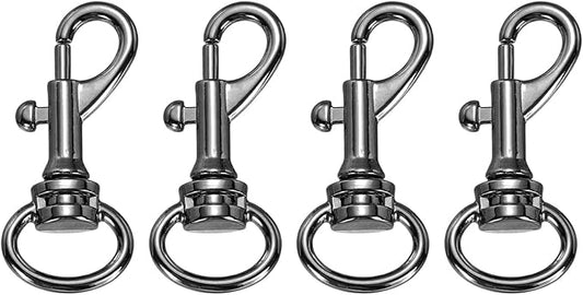 PATIKIL Swivel Eye Bolt Snap Hook 4pcs Single Ended Flag Bolt Snap Clips Metal Hook Trigger Clips for Key Chain Diving Pet Leash Clothes Line, Black