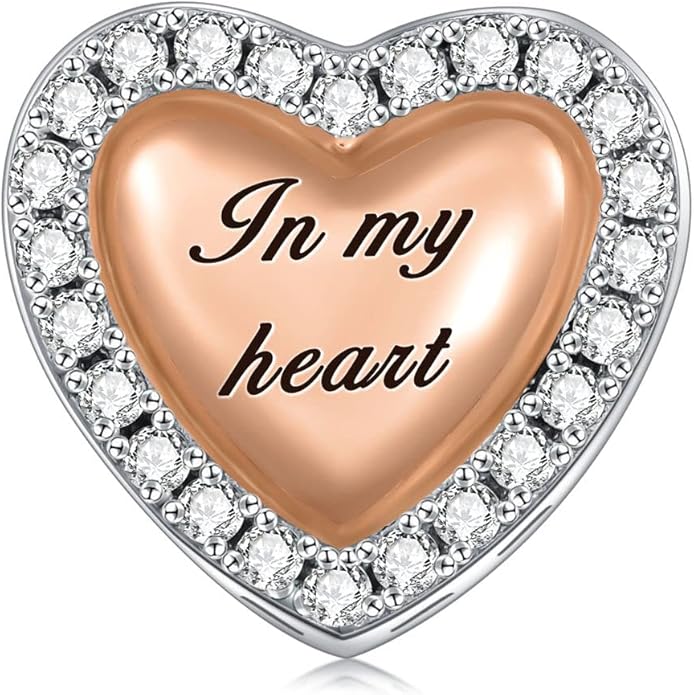 LONAGO 925 Sterling Silver Personalized Photo Charm Fit Compatible for Bracelet Necklace Customized Heart Round Shape Picture Bead