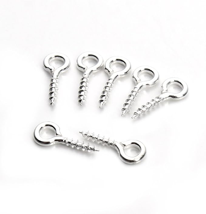 Metal Screw Eye Pins Hooks 4X10mm Heavy Duty Screw Eye Pins for DIY Jewelry Making Red Copper Plated Eye Bolt Arts & Crafts Project 200 Pcs/lot