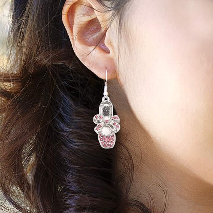 Inspired Silver - Silver Customized Charm French Hook Drop Earrings with Cubic Zirconia Jewelry