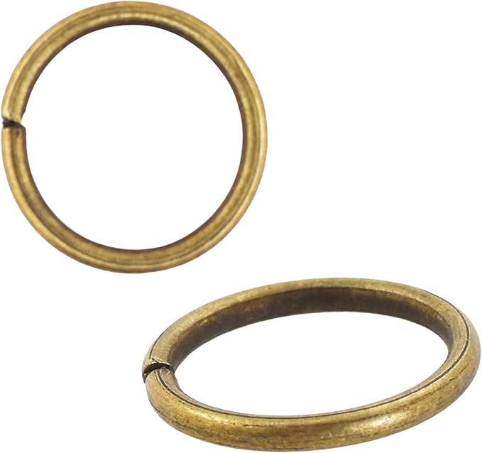 Mandala Crafts Assorted Antique Brass Jump Rings Jewelry Findings Metal O Rings for Jewelry Making Supplies - 1000 7mm Small Open Jump Rings Kit for Necklace Earring