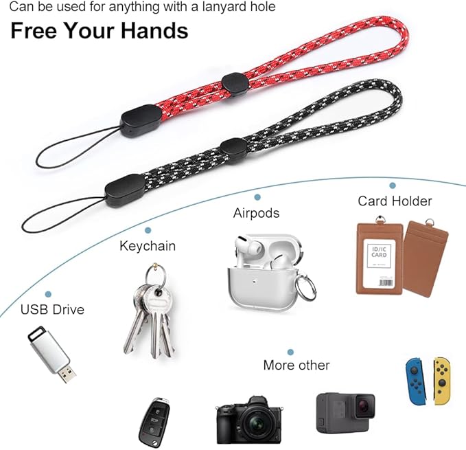 Cell Phone Lanyard, 5 Pack Adjustable Phone Wrist Strap with 5 Pack Tether Tab fit iPhone and Most Cell Phones