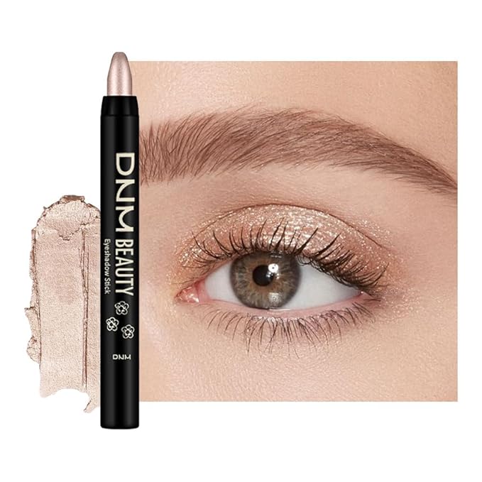 Kaely Cream Eye Shadow Sticks, Silver Moonlight Shimmer Eyeliner Pencil Eyeshadow Palette Makeup, Eye Highlighter Brightener Stick for Older Women Waterproof Pigmented, sombras para ojos, New-60