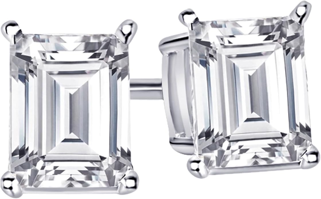 Houston Diamond District 1 to 10 Carat IGI Certified LAB GROWN Diamond Stud Earrings for women 4 Prong Push Back (E/F Color VS2/SI1 CLARITY)