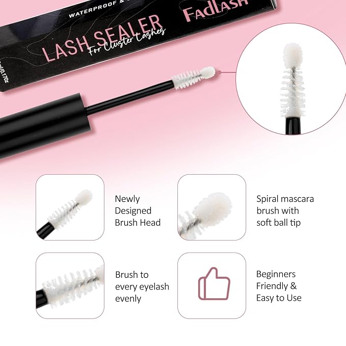 Lash Sealant for Eyelash Extensions Lash Seal Overnight Lash Sealer for Cluster Lashes Long-Lasting Retention Lash Seal Lash Overnight Sealer Eyelash Sealer Coating (Clear, 5ml)