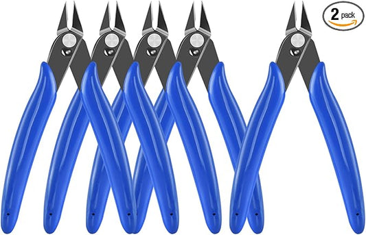 5 Inch Micro Flush Cutter, 5Pack Small Wire Cutters Spring Loaded Cutting Pliers, Wire Cutters for Jewelry Making, Soft Copper Wire, Floral, Electronics, Model Craft, Heating Wire, 3D Print