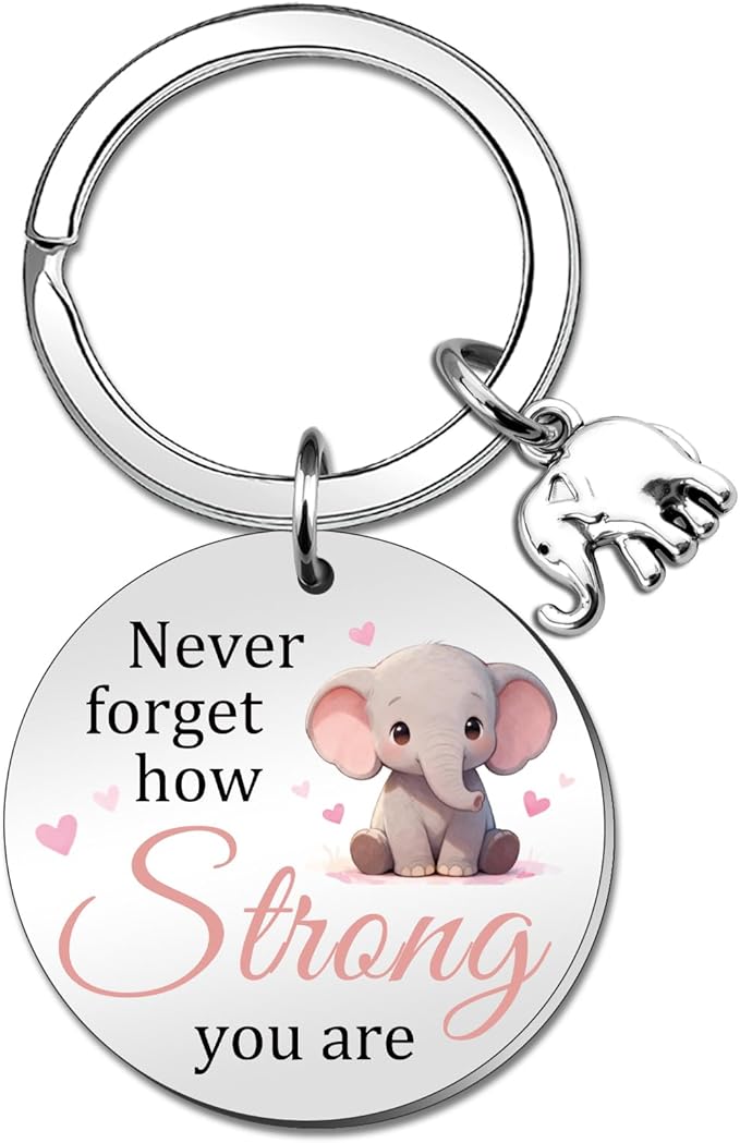 Elephant Gifts For Women Cute Elephant Keychain Inspirational Gifts For Women Strong Woman Gift For Her Motivational Uplifting Gift For Elephants Lovers Birthday Christmas