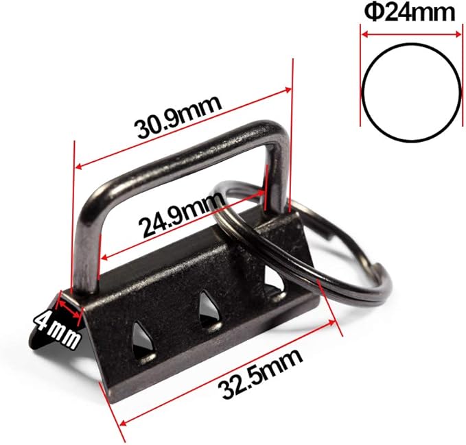 SPEEDWOX Glass Breaking Pliers with Rubber Tips and 20 Pcs 1.25 Inch Key Fob Hardware Set with Keychain Split Rings Webbing Fabric Strapping Wristlet Set Antique Black Hand Tools