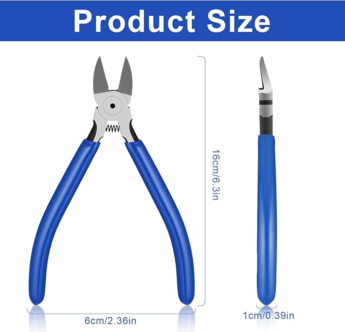 6 inch Wire Cutters Wire Flush Cutter Heavy Duty Wires Cutters with Non-Slip Handle Spring Loaded Side Cutter for Jewelry Making Crafts Electronics Zip Ties DIY Models