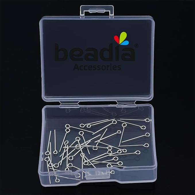 925 Sterling Silver Open Eye Pins 0.5x15mm 40pcs for Jewelry Making Findings