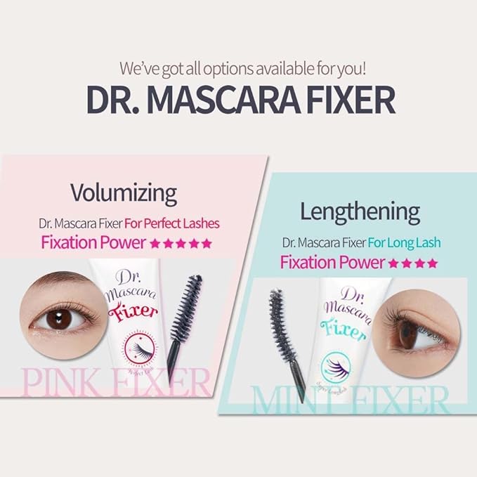 ETUDE Dr. Mascara Fixer For Super Long Lash, Korean Mascara Fixer, Natural Extension, Lengthening, Smudge-Proof, Korean Makeup, Beauty, Micro Black Fiber Formula (0.203 Fl Oz)