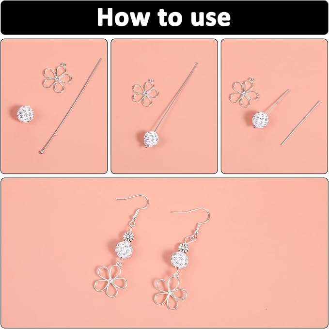 200PCS Head Pins for Jewelry Making, Stainless Steel Eye Pins for Jewelry Making, 70mm Silver Ball Head Pin, Bendable Jewelry Findings for DIY Crafts