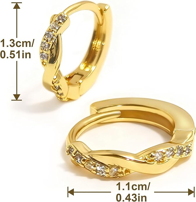 Gold Earrings for Women Trendy, Chunky Gold Huggie Stud Hoop Hypoallergenic Earrings, Jewelry Gifts for Best Friend