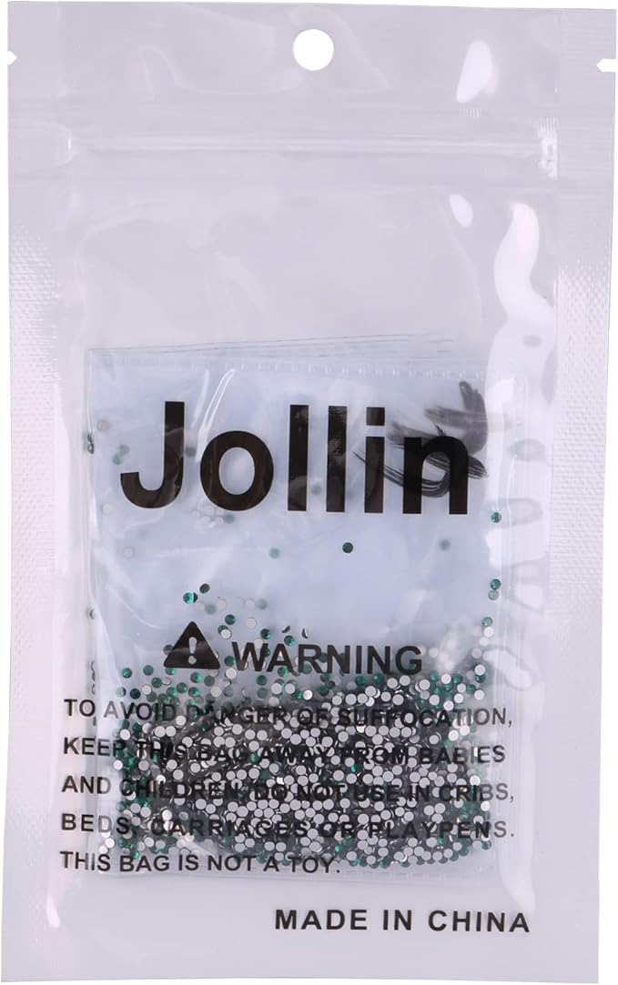 Jollin Glue Fix Crystal Flatback Rhinestones Glass Diamantes Gems for Crafting Nail Art Crafts Decorations Clothes Shoes 1.6mm (ss4 2880pcs, Dark Green)