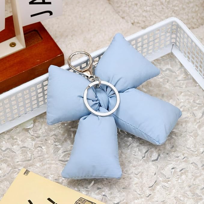Pink Bow Keychain Bag Charms Y2K Bowknot Plaid Keychains Coquette Aesthetic Purse Handbag Backpacks Charms