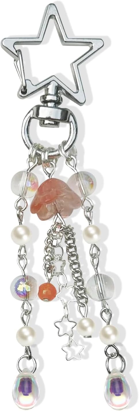 Agromusk Jellyfish Keychain,Cute Y2K Car Keychains for Women Girls Jellyfish Bag Charms Purse Accessories Star Jelly Decor