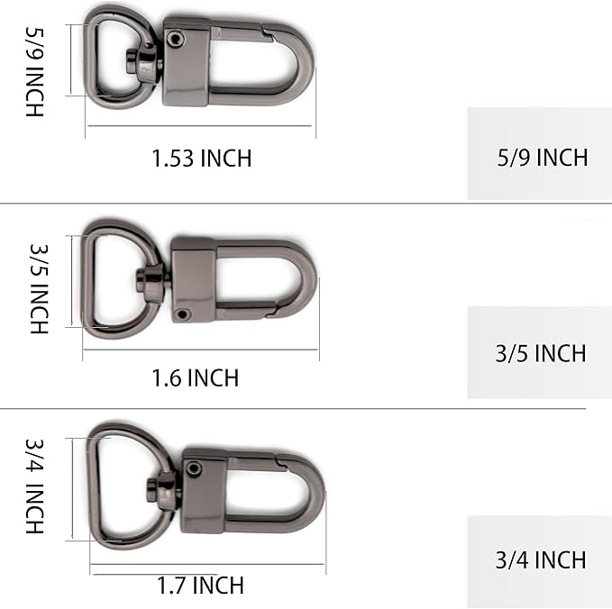 Swivel Snap Hook, 10 PCS Push Lobster Clasps Clips Bag Charm for Replacement Craft Lanyard Purse Making (Brushed Brass,3/5")