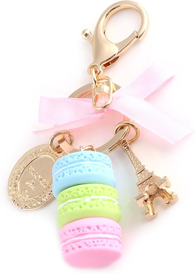 Eiffel Tower Keychain, Cake Keychain, Key Ring Cute, for Keyring Bag Pendant Car Charm Decoration, Women