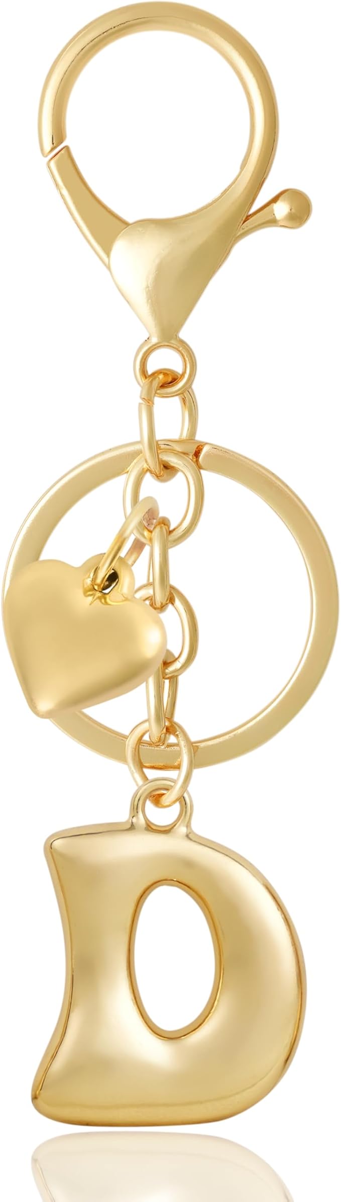 Heart Bubble Letter Keychain for Women, Girls - Cute Keychain with Initial - Alphabet Keychain for Bag Charm, Handbag