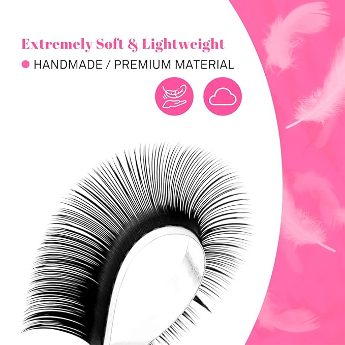 TDANCE Cashmere Lash Extensions Super Soft Classic Lash Extension 0.07mm D Curl Single Length 18mm Volume Lash Extensions for Professional Salon Use(0.07-D,18mm)