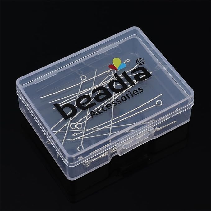 925 Sterling Silver Open Eye Pins 0.5x40mm 20pcs for Jewelry Making Findings