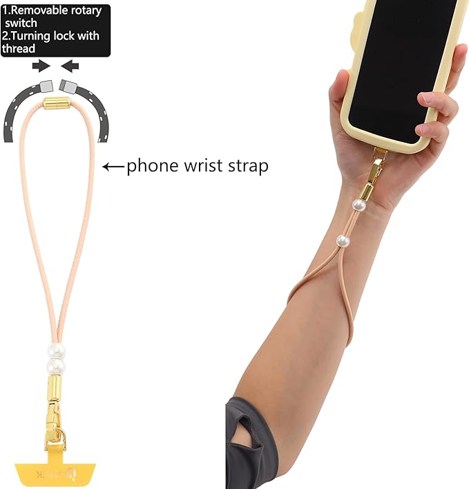 Leather Phone Wrist Strap,Universal Adjustable Key Lanyard,Stylish Wristlet Keychains for Women&Men