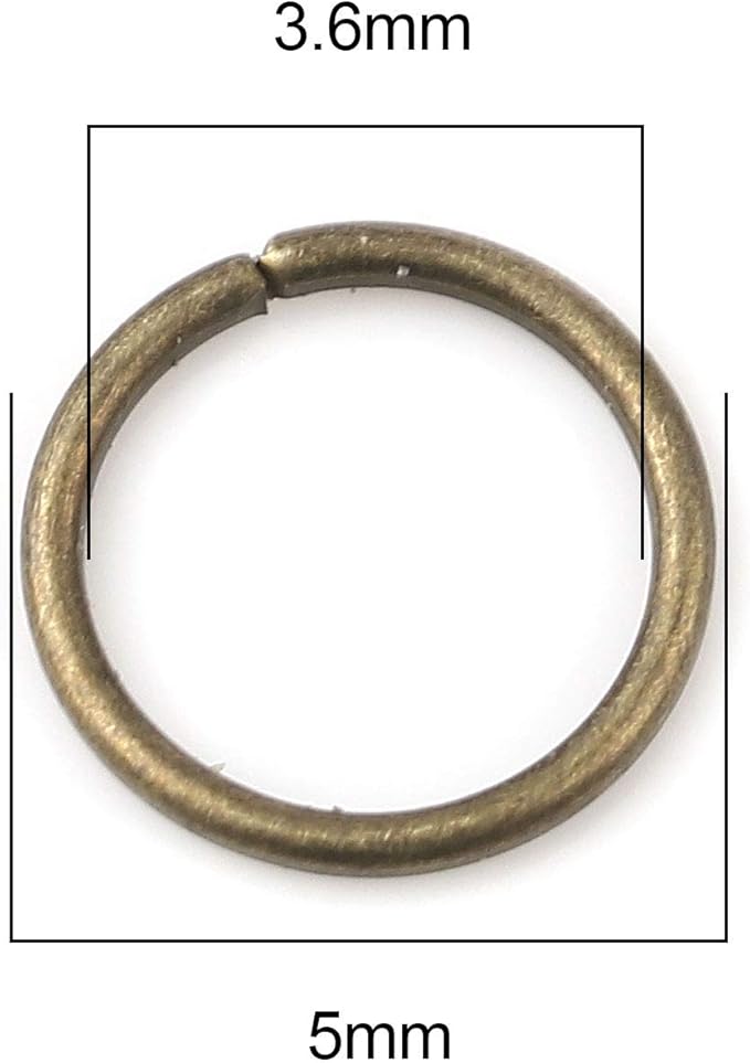 HDSupplies 200 Pieces - 5mm Jump Rings - Antique Bronze - 21 Gauge