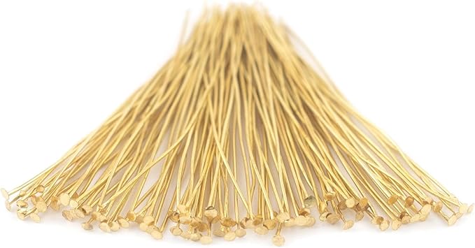 The Bead Chest Gold 21 Gauge 3 Inch Head Pins (Approx 100 Pieces)