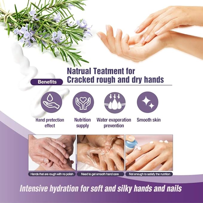 Epielle Relaxing Hand Mask 6 Pairs, Soften and Restore with Melatonin & Lavender Extract, Deep Moisturizing Gloves for Dry, Cracked Hands, Self Care Gifts for Women, Spa Kit, Stocking Stuffers