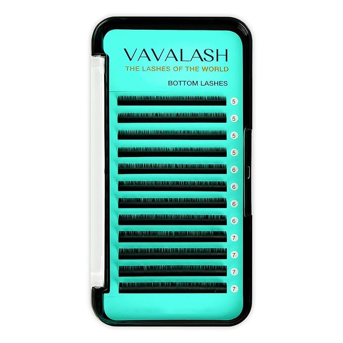 VAVALASH Bottom Lash Extensions 5/6/7mm Mixed Under Bottom Lower Eyelash Extensions Natural Bottom Lashes（0.07-B-5-7mm Mixed）, Black