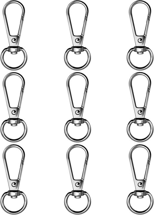 12pcs Swivel Push Gate Snap Hooks Clasps for DIY Crafts Keychain Clip Purse Handbag Making Accessories (Gun Black,Large(46mm))