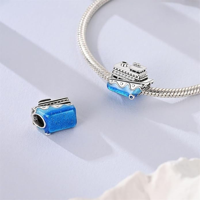 HONGRUI 925 Sterling Silver Charm for Bracelets Necklace Fashion Heart Bow Flower Family Butterfly Pendant Bead Charm for Women Festival jewelry gifts