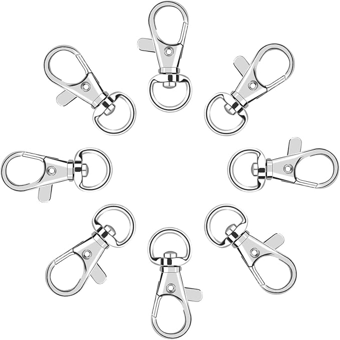 60Pcs Key Chain Clip Hooks Swivel Clasps Lanyard Snap Hook Lobster Claw Clasp for Keychain DIY Jewelry Crafts